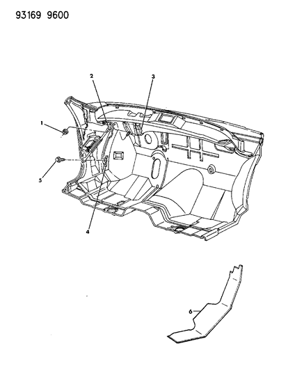 1993 Chrysler New Yorker Brace Dash Panel To Cowl Diagram