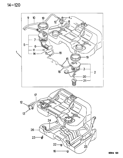 1995 Dodge Avenger Fuel Tank & Pump Diagram 1