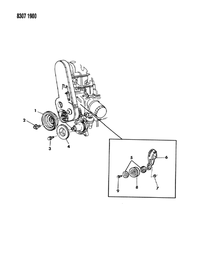 1989 Dodge Dakota Drive Pulleys Diagram 1