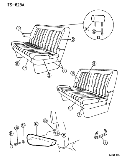 1994 Dodge Caravan Rear Seat Diagram 3