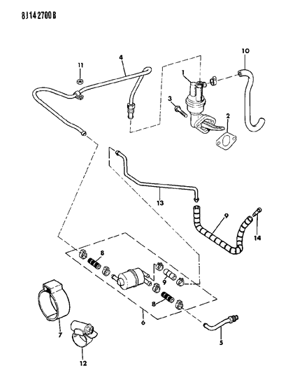 1988 Jeep Cherokee Fuel Pump & Filter Diagram