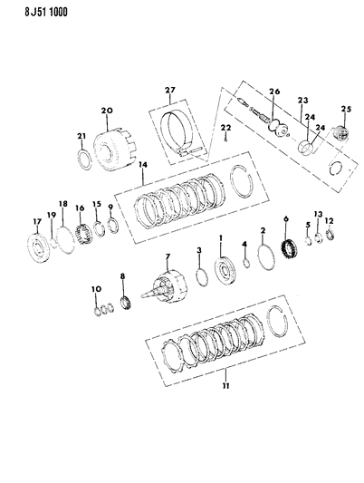 1989 Jeep Comanche Clutches Diagram