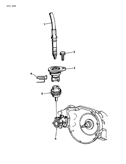 1984 Chrysler Laser Pinion & Adapter - Speedometer Cable Drive Diagram