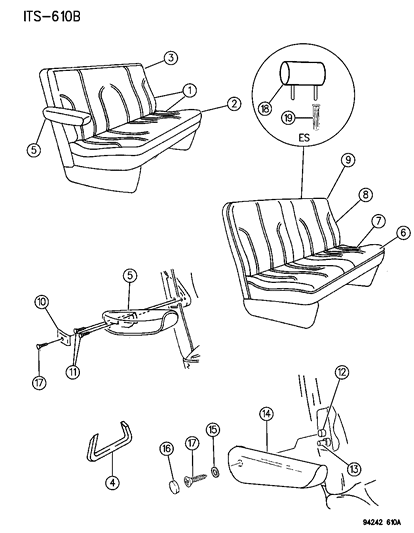 1994 Dodge Caravan Rear Seat Diagram 4