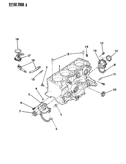 1991 Chrysler Town & Country Cylinder Block Diagram 1