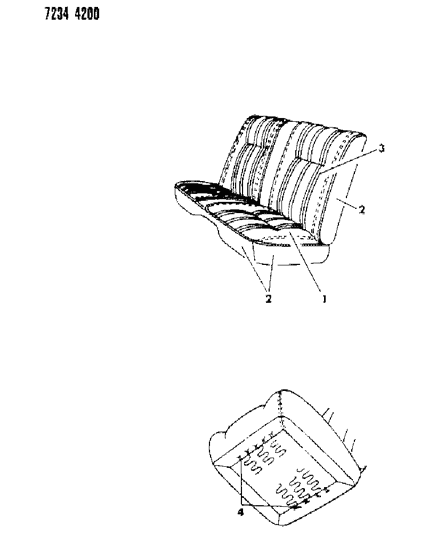 1987 Chrysler LeBaron Base Rear Seat Diagram 1