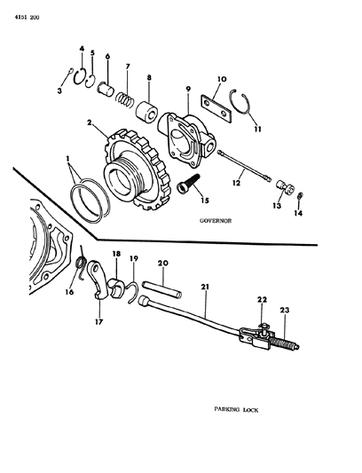 1984 Dodge 600 Governor & Parking Sprag Diagram