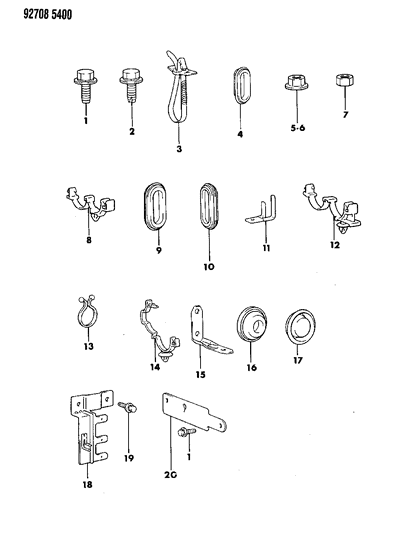 1992 Dodge Colt Attaching Parts - Wiring Harness Diagram