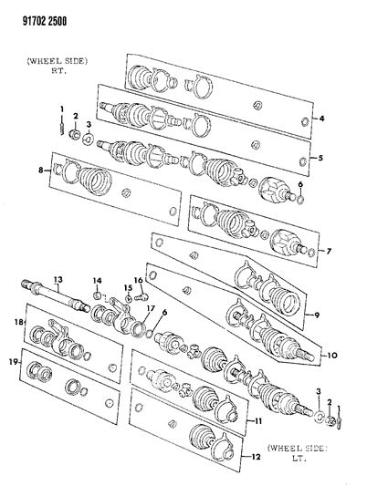 1991 Dodge Colt Bearing-Axle Shaft Diagram for MB526956