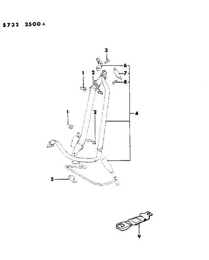 1985 Dodge Conquest Belts Seat Front Diagram