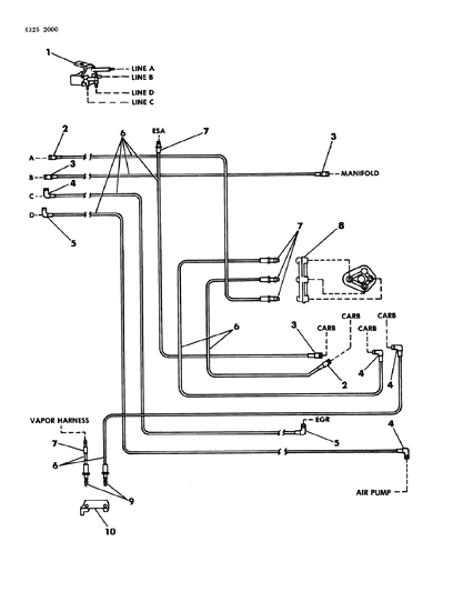 1985 Dodge W150 EGR Hose Harness Diagram 4