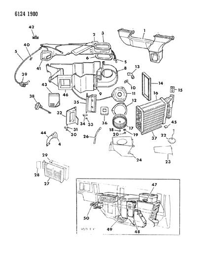 1986 Chrysler Laser Air Conditioning & Heater Unit Diagram