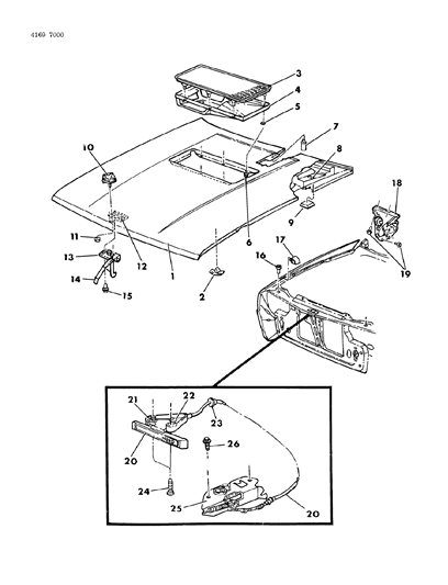 1984 Chrysler Laser Hood Diagram