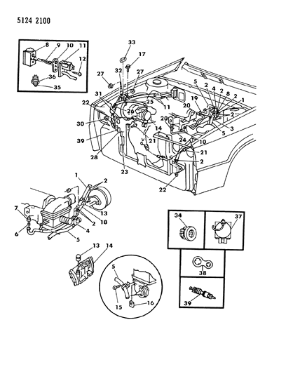 1985 Chrysler LeBaron GTS Plumbing - A/C & Heater Diagram 1