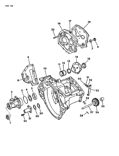 1984 Chrysler Town & Country Case, Transaxle & Related Parts Diagram 1