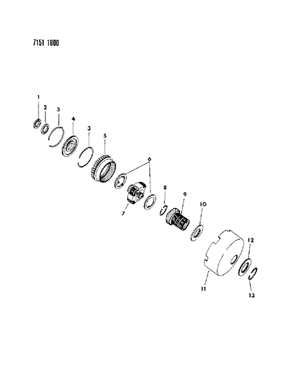 1987 Dodge Aries Gears - Front Annulus & Sun Diagram