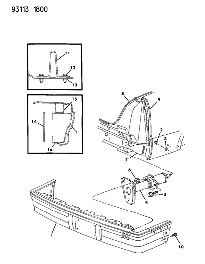 1993 Chrysler New Yorker Fifth Avenue Fascia, Rear Diagram