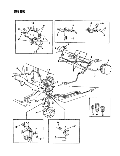 1988 Dodge Omni Lines & Hoses, Brake Diagram