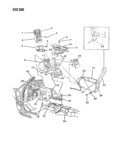 1988 Dodge Lancer Console Diagram