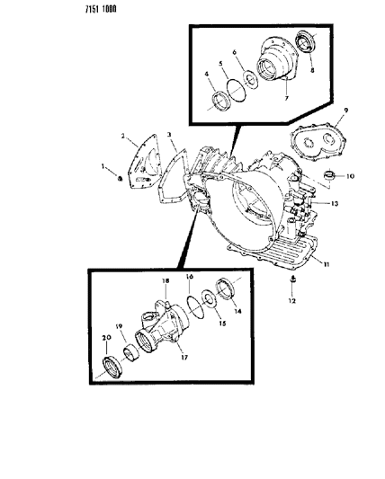 1987 Dodge Lancer Case, Extension And Retainer Diagram