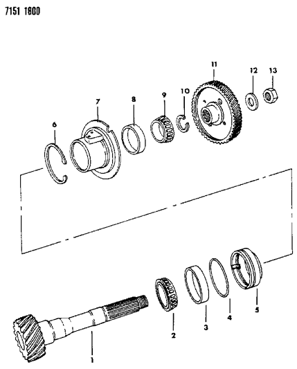 1987 Dodge Grand Caravan Shaft - Transfer Diagram