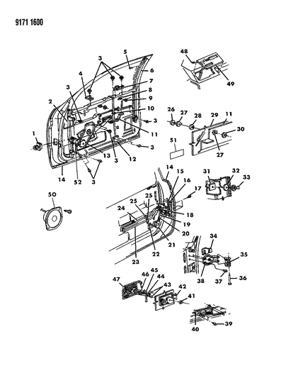 1989 Chrysler LeBaron Window Regulator Motor Diagram for R4467290