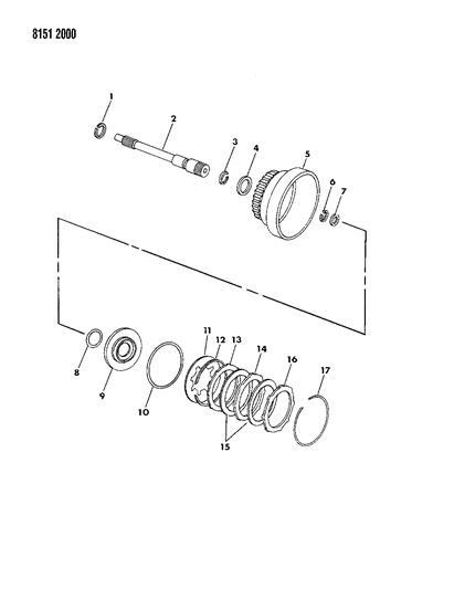 1988 Dodge Caravan Clutch, Rear & Input Shaft Diagram