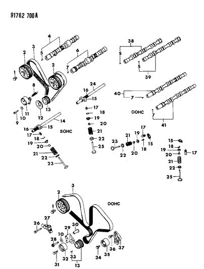 1991 Dodge Stealth Camshaft & Valves Diagram 3