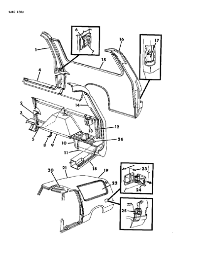 1984 Dodge W250 Body Panels Diagram 1