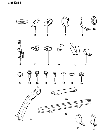 1988 Chrysler Conquest Attaching Parts - Wiring Harness Diagram