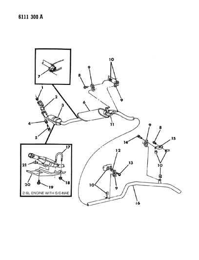 1986 Dodge Caravan Exhaust System Diagram