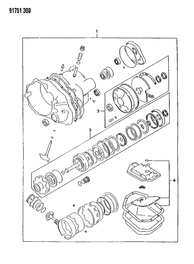 1991 Dodge Stealth Seal & Gasket Package, Repair Automatic Transaxle Diagram 2