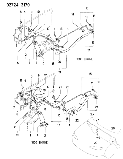 1994 Dodge Colt Bolt-Air Conditioner Line Diagram for MF244857