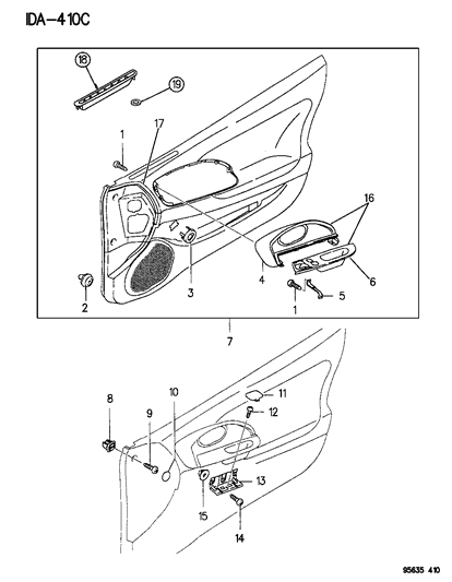 1996 Dodge Avenger Door Panel Diagram