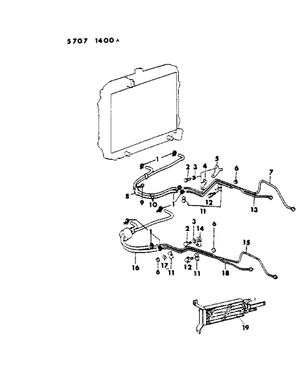 1986 Dodge Ram 50 Oil Cooler & Lines Diagram