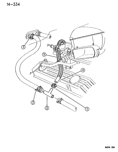 1995 Dodge Ram 2500 Fuel Regulator Coolant Hose Diagram