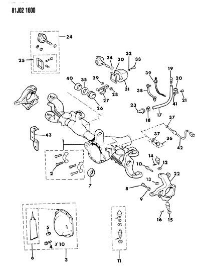 1986 Jeep Cherokee Clip-Axle Disconnect Diagram for J8133708