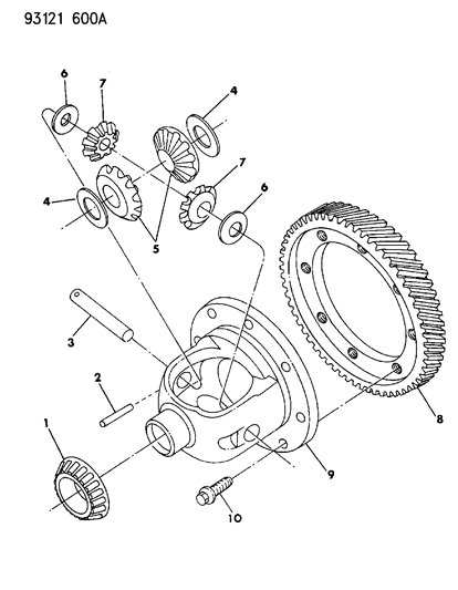 1993 Dodge Shadow Differential Diagram