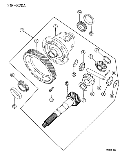 1996 Chrysler Town & Country Differential Automatic Transaxle Diagram 2