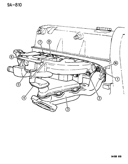 1994 Dodge Spirit Manifolds - Intake & Exhaust Diagram 1