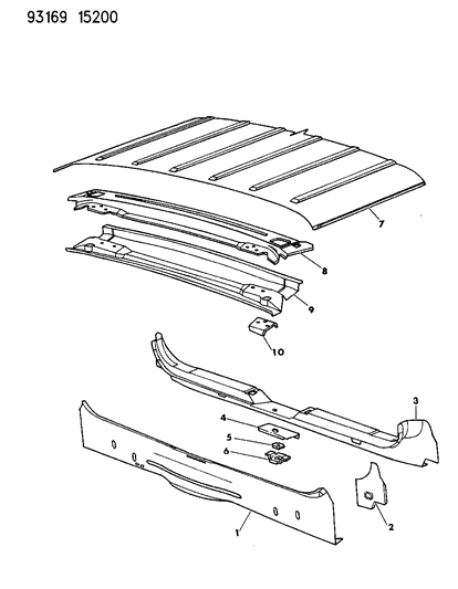 1993 Chrysler Town & Country Liftgate Opening Panel Diagram