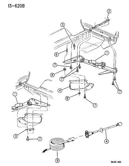 1996 Jeep Cherokee Trailer Hitch Heavy Duty Diagram