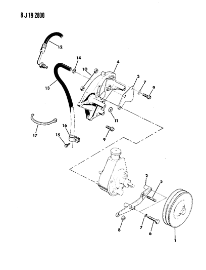 1988 Jeep J10 Pump Mounting - Power Steering Diagram 2