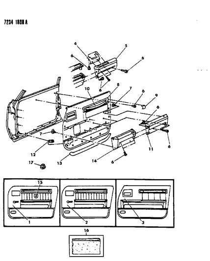 1987 Chrysler LeBaron Panel - Door Trim-Front Diagram