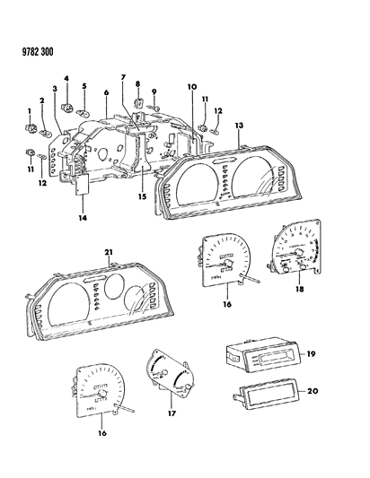 1989 Dodge Colt Instrument Panel Cluster Diagram