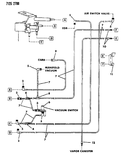 1987 Chrysler Fifth Avenue EGR Hose Harness Diagram 3