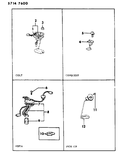 1986 Dodge Colt Fuel Tank Sending Unit Diagram