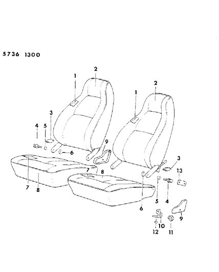 1985 Dodge Ram 50 Seat Bucket Diagram