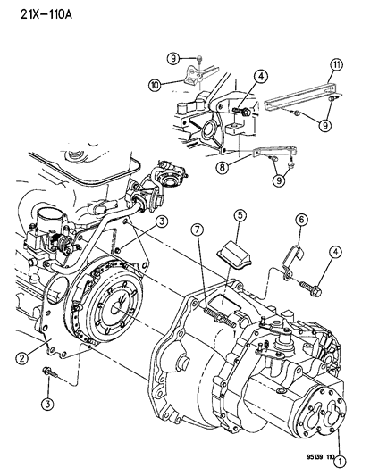 1995 Dodge Neon Clip-Lt Engine Rear Diagram for 4661929