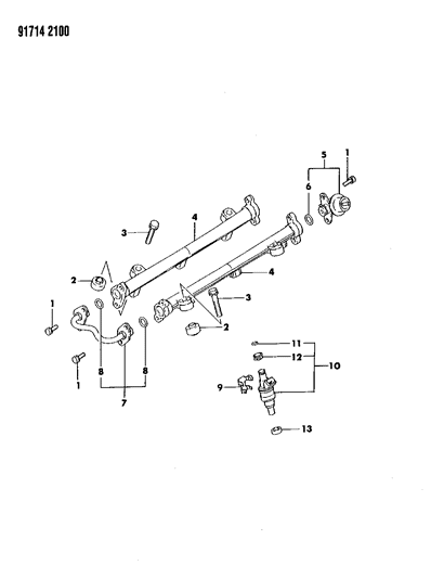 1991 Dodge Stealth O Ring-Fuel Pressure Regulator Diagram for MD620494